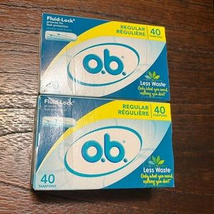 Women's OB Regular Tampons 2 x 40-pk Health and Beauty New Sealed